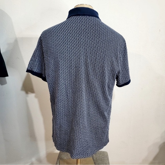 Express Polo Shirt Blue White Stripes Size Large - Picture 8 of 11